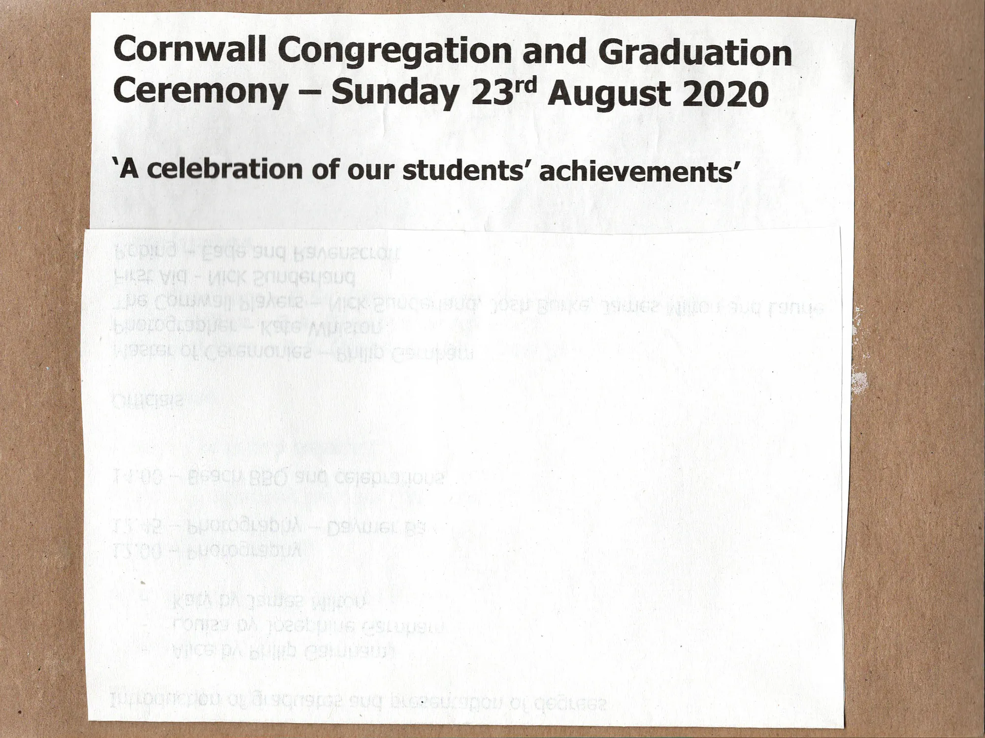 Cornwall Graduation, UK