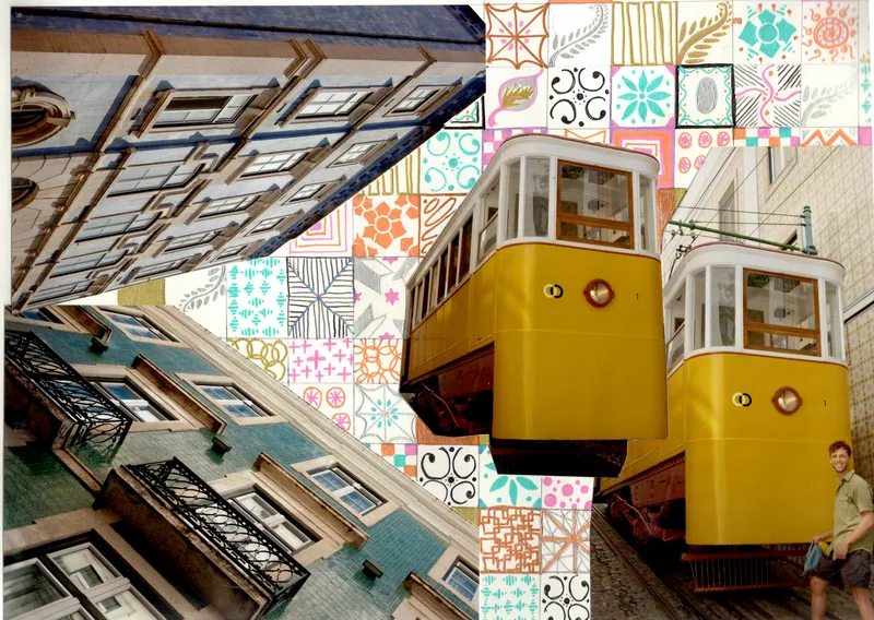 Yellow trams, Lisbon, Portugal